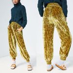 Anthropologie NWT by Gloria Crushed Velvet Joggers Photo 1