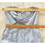 Aijek Anthro Natalie Baby Blue Floral Lace Strapless Capri Silk Blend Jumpsuit 2 Photo 9