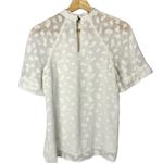 Anthropologie  Feather Bone White Dot Short Sleeve Blouse XS Photo 4