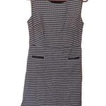 Liz Claiborne  Size 4 Houndstooth Black White Dress Sleeveless Pockets Profession Photo 0