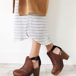 Free People Amber Orchard Clogs Two Tone Brown Leather Boho Classic Size 9.5/ 40 Photo 1