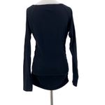 Sundance  Black Wrap Ruched V-Neck Blouse Size Medium Photo 2