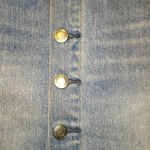 American Eagle Outfitters Light Wash Button Down Distressed Denim Skirt Size 0 Photo 1