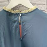 Vintage 60s Gilead Nylon Nightgown Lace High Neck Key Hole Size S Blue 56" Long Photo 3