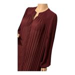 Garnet Hill Ribbed Detail Sheer Red Shirt dress Small Photo 5