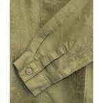 Dialogue Shacket Linen Blend Sm Green Pockets Modern Embossed Aztec Minimal Boho Photo 4