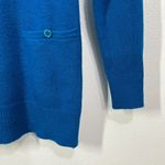 Nordstrom Womens Cashmere Turtleneck Fited Sweater Medium Blue Pouch Pockets Photo 4