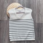 Banana Republic  navy and cream striped‎ sleeveless sweater vest Photo 1