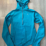 Nike  Dri-Fit Turquoise Quarter Zip Hoodie Pullover ~ Size Small Photo 0