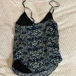 Silence + Noise XS Blue Floral Polyester Spaghetti Strap Top Photo 1