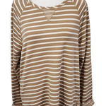 D&Co. Tan Striped Long Sleeve T Photo 0
