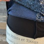 Bailey 44 Edie Sequin Navy Blue Short Sleeve crew Neck Top Size Small Photo 5