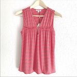 Sophie Max  Coral Pink Striped Tank‎ Top V-Neck Sleeveless Stretch XS X-Small New Photo 2
