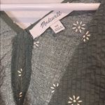 Madewell Dark Green Floral fitted Blouse with puff sleeve Photo 1