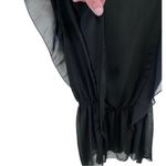 Apostrophe Sheer Black Gathered Hem Blouse Womens XS Feminine Romantic Goth Photo 2