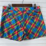 Rainbow plaid Shorts Size 12 Red Photo 1