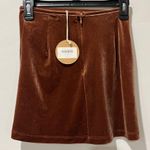 Honey Punch NEW  Velvet Brown Stretchy Mini skirt SIZE SMALL NWT Photo 3