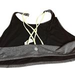 Lululemon  Free To Be Bra *High Neck Heathered Black / Lemon Ice Size  12 Photo 3