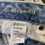 American Eagle Outfitters AE Hi Rise Shortie Cutoff Jean Shorts 6 Rose Appliqué Photo 3