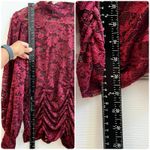 Jolie & Joy Burgundy Sheer Lace Mock Neck Blouse Size 1X Dark Romance Whimsigoth Red Photo 9