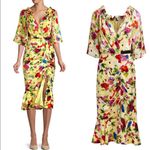 Saloni Olivia Floral Dress Yellow Size 4 Photo 2