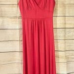 Loveappella v-neck jersey stretch orange maxi sleeveless dress Size XS pullover Photo 2