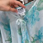 R & M Richards Vintage y2k Sheer Floral Poncho Blouse flower turquoise arm cover Photo 2