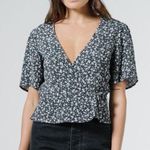 Thrills NWT co acacia floral wrap blouse black sz XS Photo 0