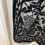 Ellen Tracy Silk Blend Black Velvet Burnout Sheer Scarf Shawl Shimmer Whimsigoth Evening Photo 5