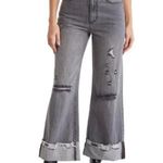 Alice + Olivia Amazing Distressed High Waist Raw Cuffed Boyfriend Jean Photo 0