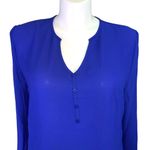 Boutique Womens Nearly Sheer Blouse Top Shirt Royal Blue 4X Fits Like 1X Photo 1