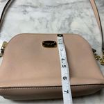 Michael Kors  Pale Pink Leather Domed Satchel Handbag Crossbody Gold Chain Photo 12
