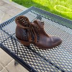 Shyanne Fuji Brown Leather Laser Cut Western Ankle Booties Womens Size 7 M Photo 4