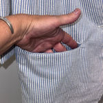 Vintage Real Life Blazer Blue PinStripped Cotton Blend Women's Size S Photo 4