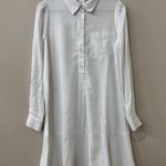 Cynthia Rowley White Linen Blend Button-Up Long Sleeve Dress Sz S Photo 0