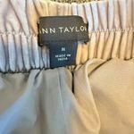 Ann Taylor Crushed Velvet Relaxed Fit Tapered Leg Cropped Pant in Silver Grey size Medium Photo 3