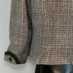 Cynthia Howie Women's Black Tweed Crop Silk Button Blazer Jacket Size Petite 4P Photo 7