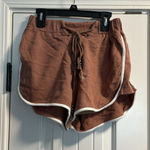 POL  Women's Lounge Shorts Size Small Brown Drawstring Trim Casual NWT Photo 0