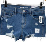 Old Navy  Boyfriend Short Jean Shorts Womens 2 Blue Distressed Mid Rise NEW Photo 0