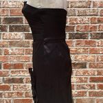 Romeo + Juliet Couture black satin cocktail dress with floral appliqué / NWOT Photo 6