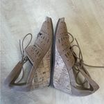 Abeo NWOB Lilia Tan Suede Cork Wedge Sandals Strappy Gladiator Sz 7 Brown Photo 4