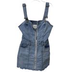 Pistola  Nina Blue Jean Overall Dress Full Zip Front‎ Women's Size Medium Photo 4