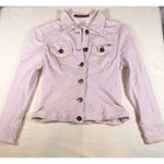 VTG Y2K Pink Corduroy Trucker Jean Jacket Boho Barbie Retro Festival Sz Large L Photo 1