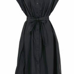 Deluc Cancela Poplin Sleeveless Shirt Dress Black Cotton Dress Size XS Photo 0