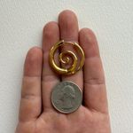 Swirl Tarnish free earrings gothic, bold statement Gold Photo 3