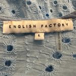 English Factory  Baby Blue Ruffle Puff Sleeve Cotton Eyelet Top Size Large Photo 3