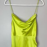 Retrofête Retrofete NEW Marlene Silk Cowl Neck Side Slit Maxi Dress Neon Yellow Photo 4
