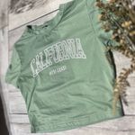 SheIn California West Coast Green Crop top T shirt slim fit Women’s size small Photo 1