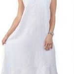 Francesca Bettini White Linen Maxi Dress Size S Photo 0