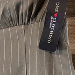 One Clothing  Gray And White Pine Stripe‎ Strapless Dress Size Small Photo 4